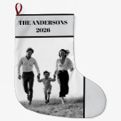 Personalized Family Photo Christmas Stocking Großer Weihnachtsstrumpf (Vorderseite)