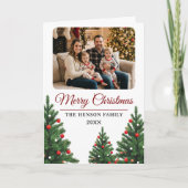 Personalized Family Photo Christmas Tree Feiertagskarte (Vorderseite)