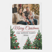 Personalized Family Photo Christmas Tree Geschirrtuch (Vertikal)