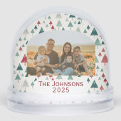 Personalized Family Photo Christmas Trees Schneekugeln (Vorderseite)