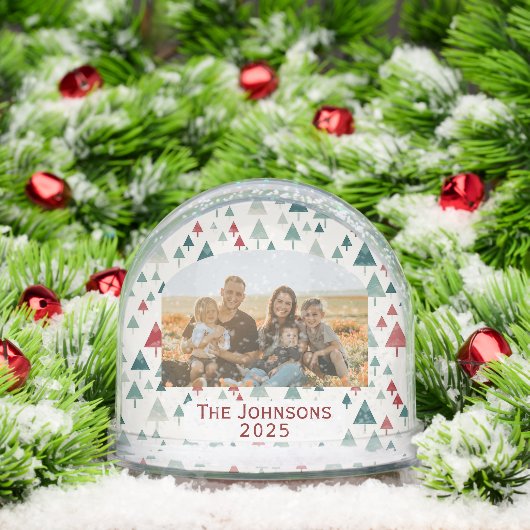 Personalized Family Photo Christmas Trees Schneekugeln (Weihnachten)