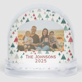 Personalized Family Photo Christmas Trees Schneekugeln (Rückseite)