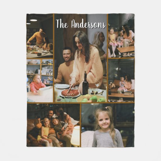 Personalized Family Photo Collage Fleece Blanket (Vorderseite)