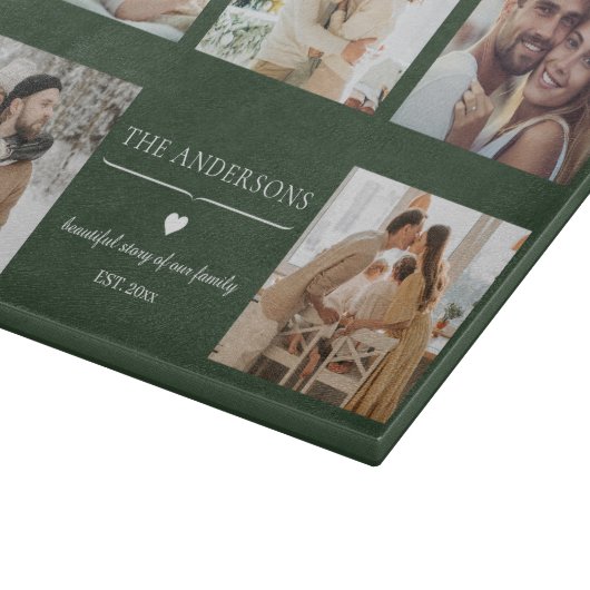 Personalized Family Photo Collage Schneidebrett (Ecke)