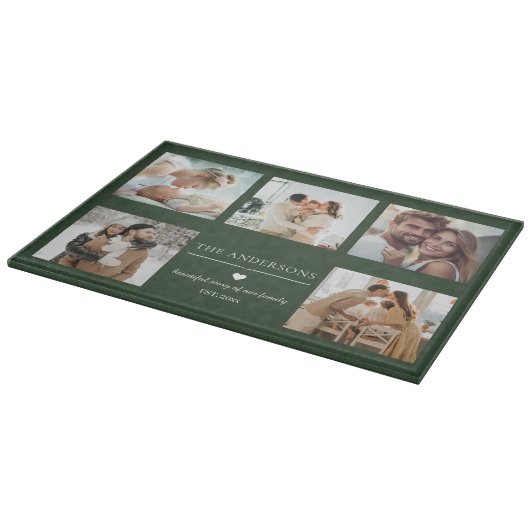Personalized Family Photo Collage Schneidebrett (Ecke)