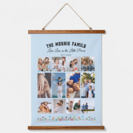 Personalized Family Photo Collage Tapestry Wandteppich Mit Holzrahmen