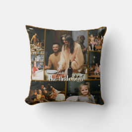Personalized Family Photo Collage Throw Pillow Kissen