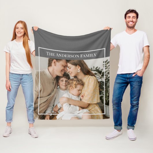 Personalized Family Photo | Custom Family Name Fleecedecke (Beispiel)