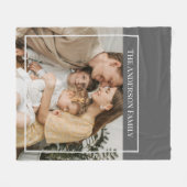 Personalized Family Photo | Custom Family Name Fleecedecke (Vorderseite (Horizontal))