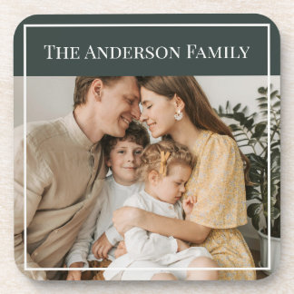 Personalized Family Photo | Custom Family Name Getränkeuntersetzer