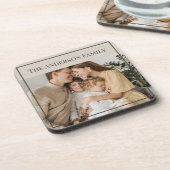 Personalized Family Photo | Custom Family Name Getränkeuntersetzer (Linke Seite)