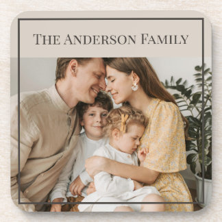 Personalized Family Photo | Custom Family Name Getränkeuntersetzer