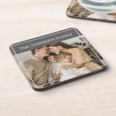 Personalized Family Photo | Custom Family Name  Getränkeuntersetzer (Linke Seite)
