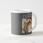 Personalized Family Photo | Custom Family Name  Jumbo-Tasse (Vorderseite Rechts)