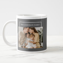 Personalized Family Photo | Custom Family Name Jumbo-Tasse