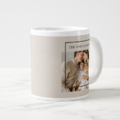 Personalized Family Photo | Custom Family Name  Jumbo-Tasse (Vorderseite Rechts)