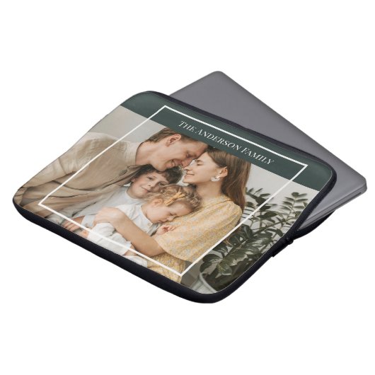Personalized Family Photo | Custom Family Name  Laptopschutzhülle (Vorne Oben)