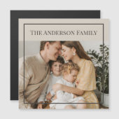 Personalized Family Photo | Custom Family Name  Magnetkarte (Vorne/Hinten)