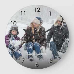 Personalized Family Photo Große Wanduhr