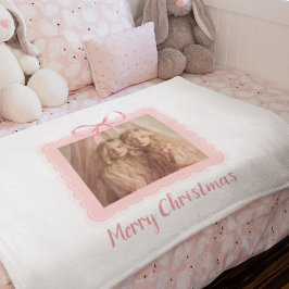 Personalized Family Photo Merry Christmas Blanket Fleecedecke