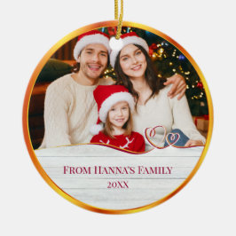 Personalized Family Photo & Merry Christmas Keramik Ornament