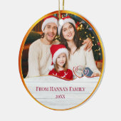 Personalized Family Photo & Merry Christmas Keramik Ornament (Links)