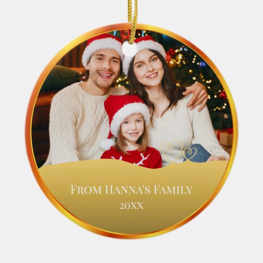 Personalized Family Photo & Merry Christmas Keramik Ornament (Vorne)