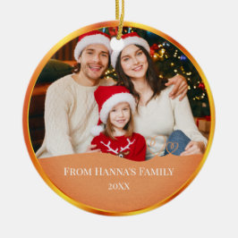 Personalized Family Photo & Merry Christmas Keramik Ornament