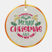 Personalized Family Photo & Merry Christmas Keramik Ornament (Hinten)