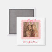 Personalized Family Photo Merry Christmas Magnet (Vorderseite/Rückseite)
