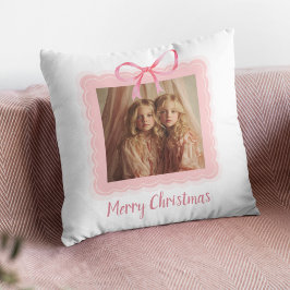 Personalized Family Photo Merry Christmas Pillow Kissen