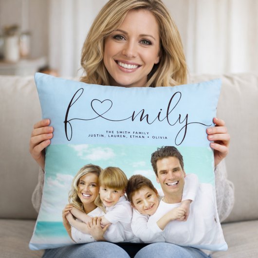 Personalized Family Photo Pillow Custom Name Kissen