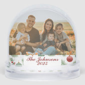 Personalized Family Photo Snow Globe Custom Name Schneekugeln (Rückseite)