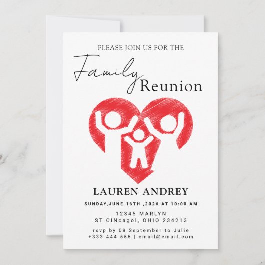 Personalized Family Reunion Party Invitation Einladung (Vorderseite)
