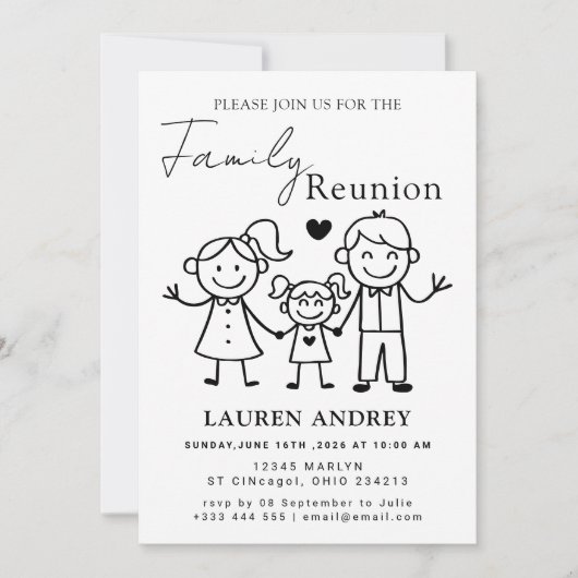 Personalized Family Reunion Party Invitation Einladung (Vorderseite)