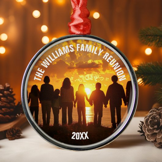 Personalized Family Reunion Photo 2025 Christmas Ornament Aus Metall