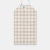 Personalized Family Thanksgiving Neutral Gingham  Geschenkanhänger (Rückseite)