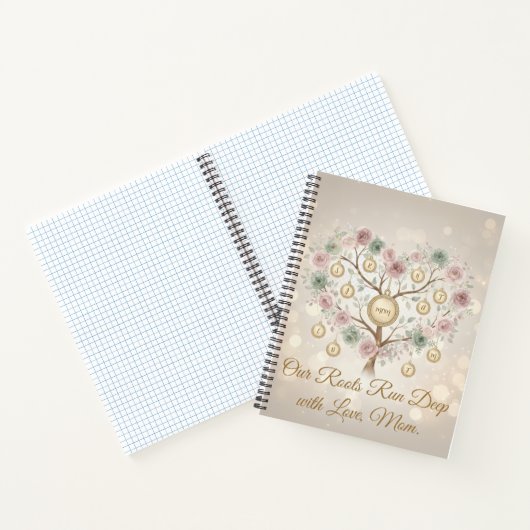 Personalized Family Tree Floral Notebook Notizblock (Innenseite)