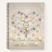 Personalized Family Tree Floral Notebook Notizblock (Vorderseite)