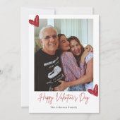Personalized Family Valentine Photo Card Feiertagskarte (Vorderseite)