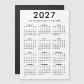 Personalized Family Wall Calendar 2027 Magnetkarte (Vorne/Hinten)