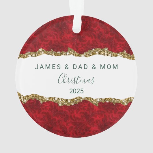 Personalized FamilyPhoto ChristmasAcrylic Ornament (Rückseite)