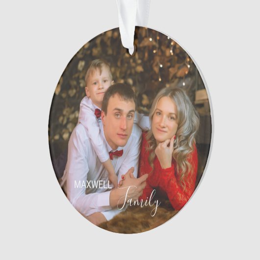 Personalized FamilyPhoto ChristmasAcrylic Ornament (Vorderseite)