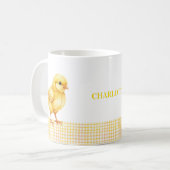 Personalized Farm Animal Mug – Cute Chick Design Kaffeetasse (Vorderseite Links)