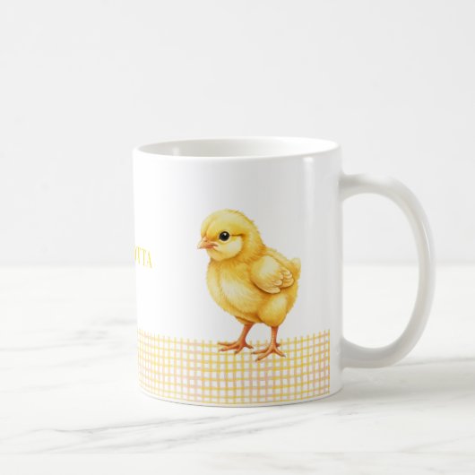 Personalized Farm Animal Mug – Cute Chick Design Kaffeetasse (Rechts)