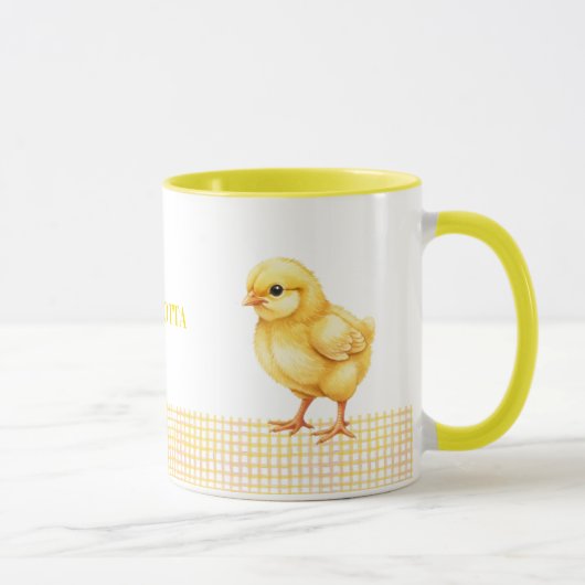 Personalized Farm Animal Mug – Cute Chick Design Tasse (Rechts)