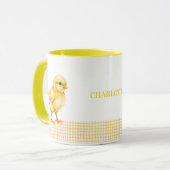Personalized Farm Animal Mug – Cute Chick Design Tasse (Vorderseite Links)