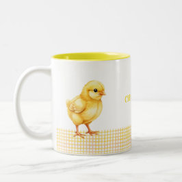 Personalized Farm Animal Mug – Cute Chick Design Zweifarbige Tasse