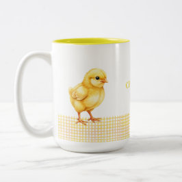 Personalized Farm Animal Mug – Cute Chick Design Zweifarbige Tasse