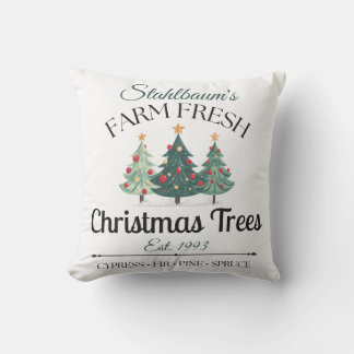 Personalized Farm Fresh Christmas Trees Kissen